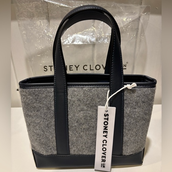 Stoney Clover Lane Gray Felt Mini Tote with Black Trim- Firm price - Picture 3 of 8